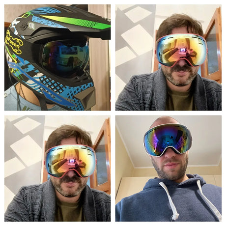 Winter Ski Snowboard Goggles UV400 Big Vision Profession Spherical Mask Skiing Men Women Snow Snowmobile Eyewear Sci Glasses