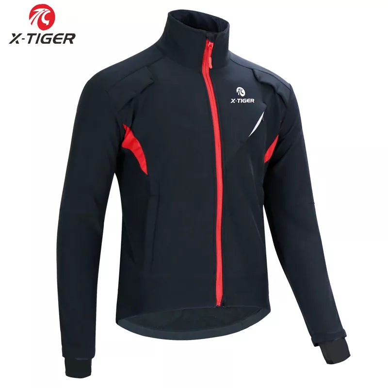 X-TIGER Winter Fleece Thermal Cycling Jacket Coat Windproof Bicycle Clothing Autumn Outdoors Sport Cycling Camping Hiking Jacket
